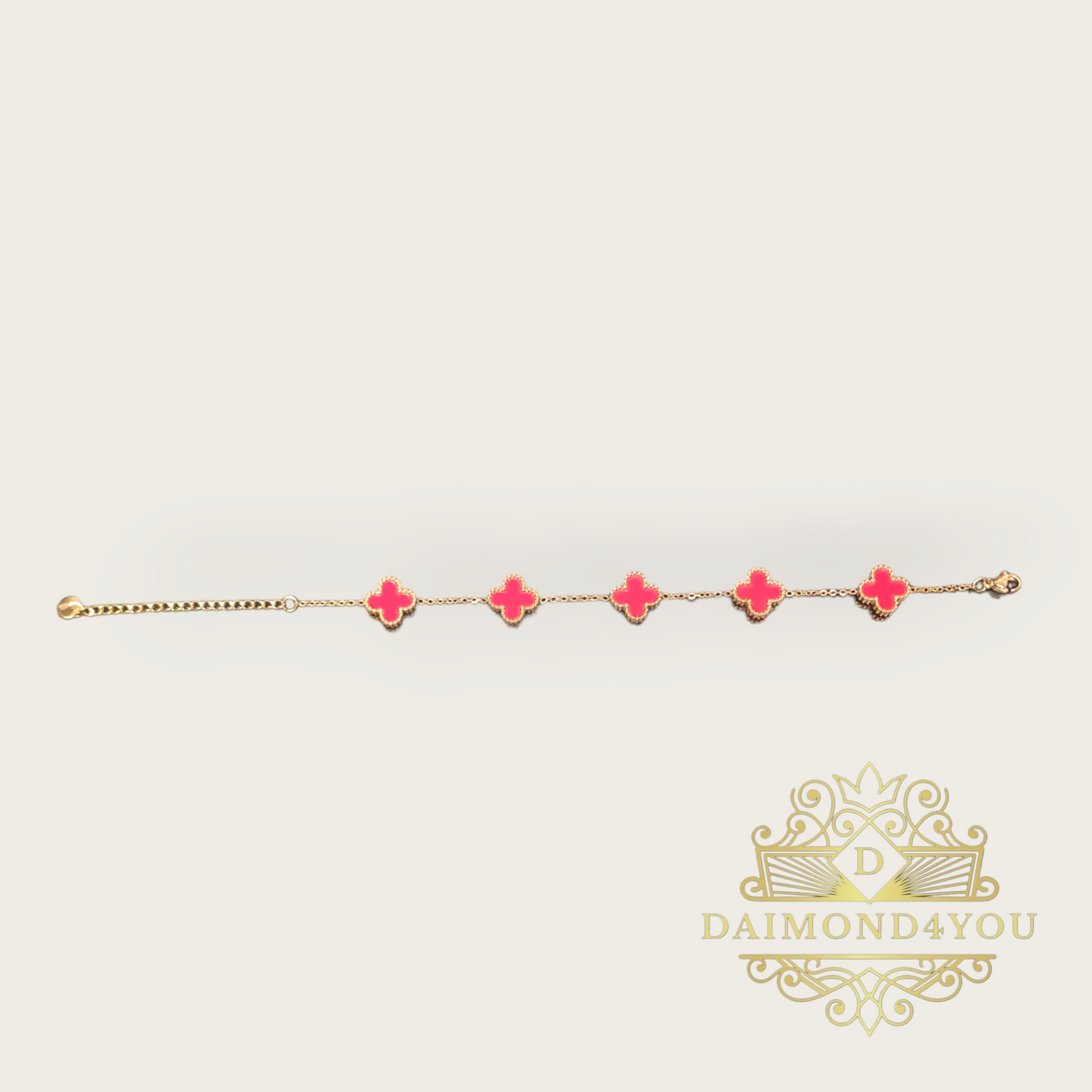 Klaver rood armband