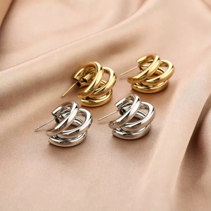 Trio hoops silver