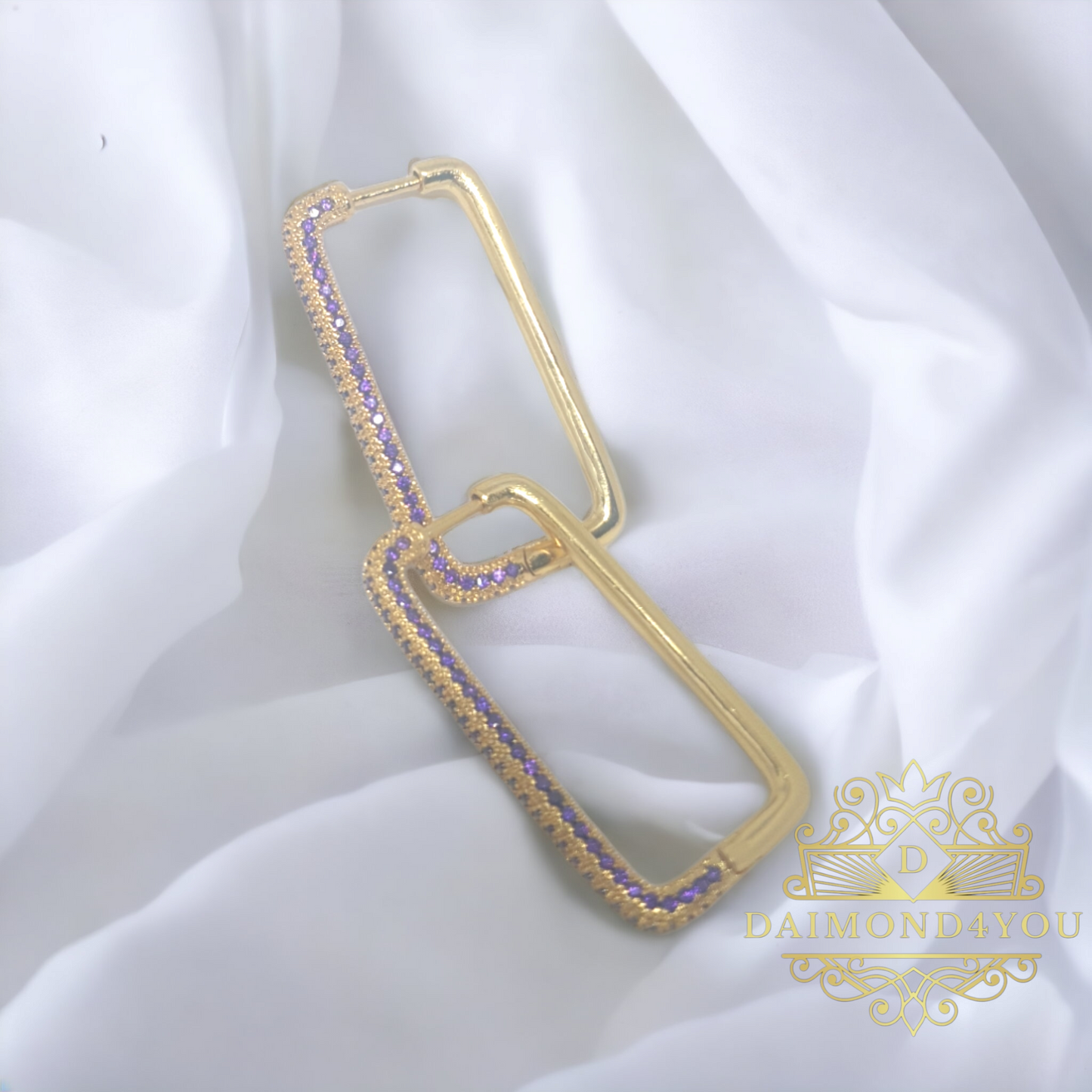 Purple daimond oorbellen