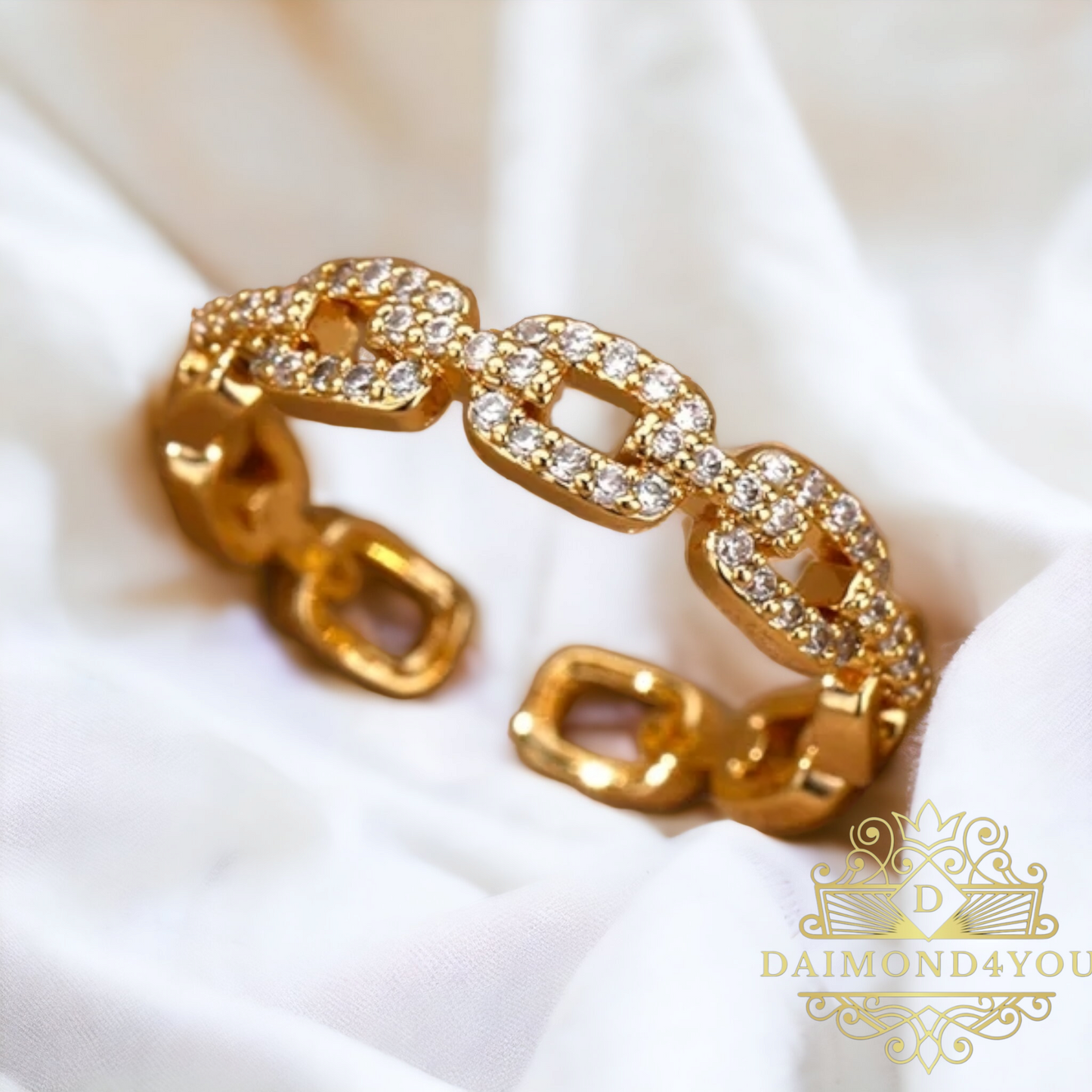 Gold schakel ring