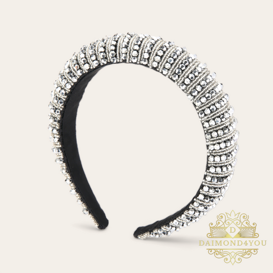 Daimond haarband silver