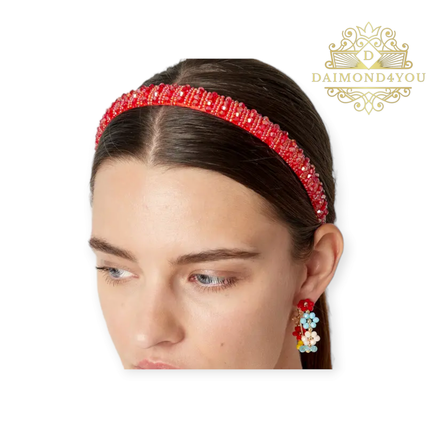 Daimond haarband rood
