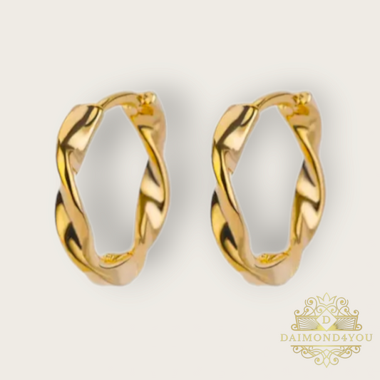 Twist oorbellen goud
